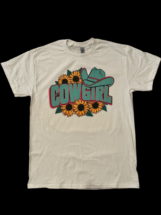 SUN-FLOWERS COWGIRL T-SHIRT