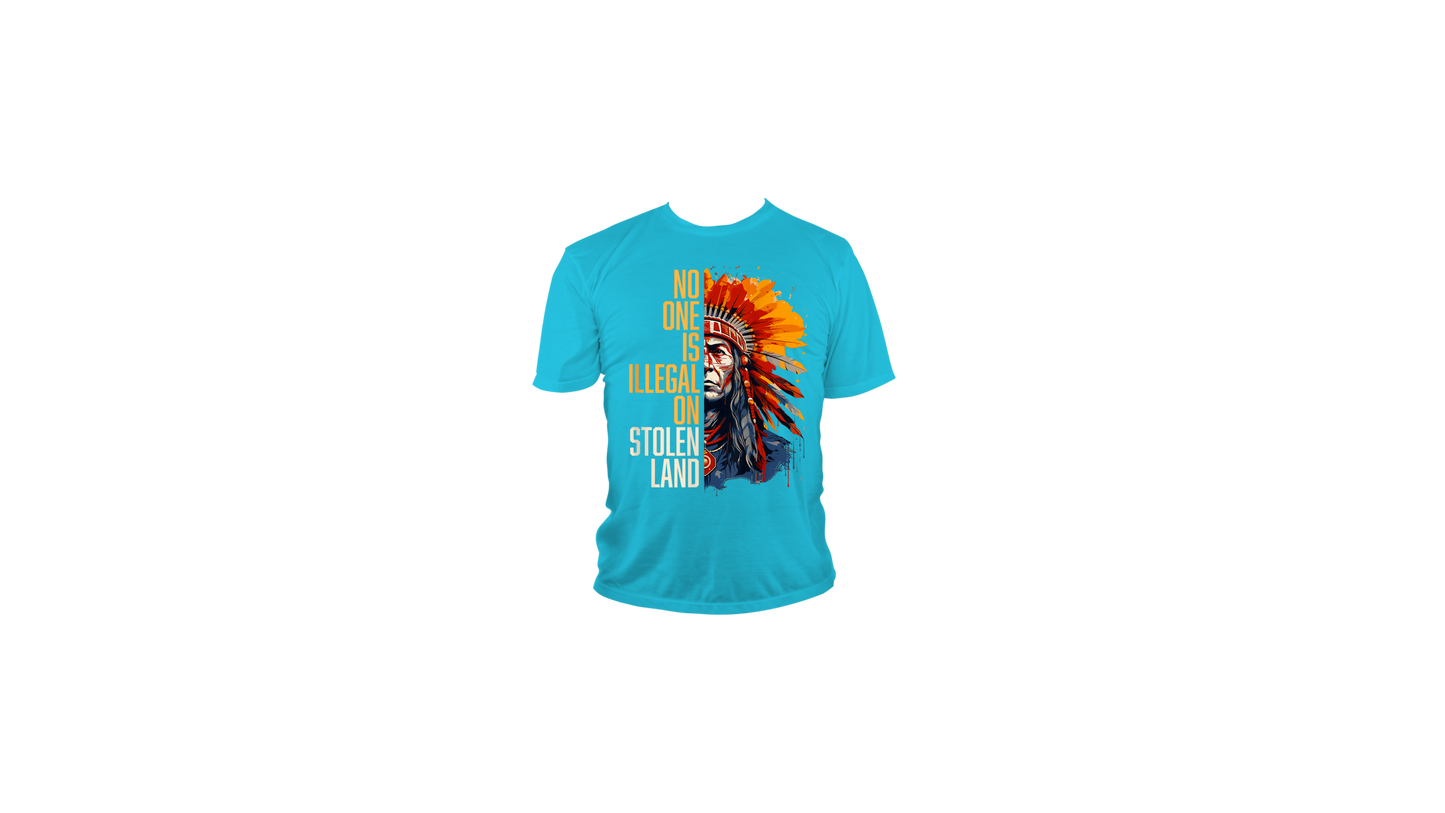 NO ONE IS ILLEGAL ON STOLEN LAND T-SHIRT