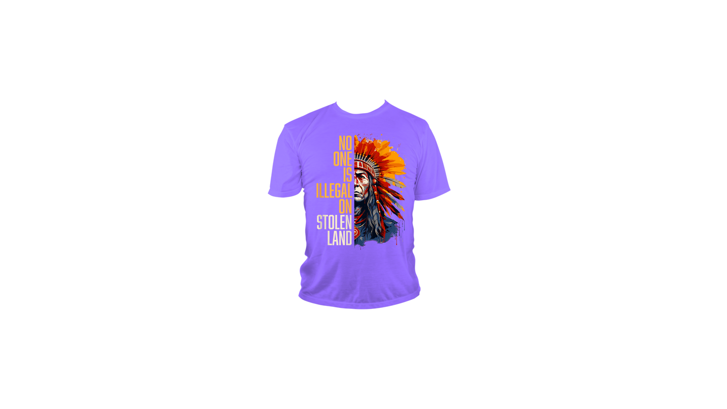 NO ONE IS ILLEGAL ON STOLEN LAND T-SHIRT